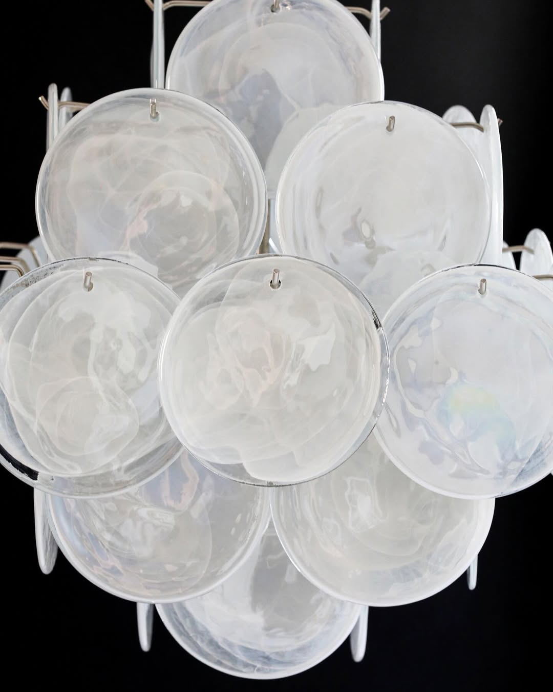 Murano Chandelier 36 White Disks