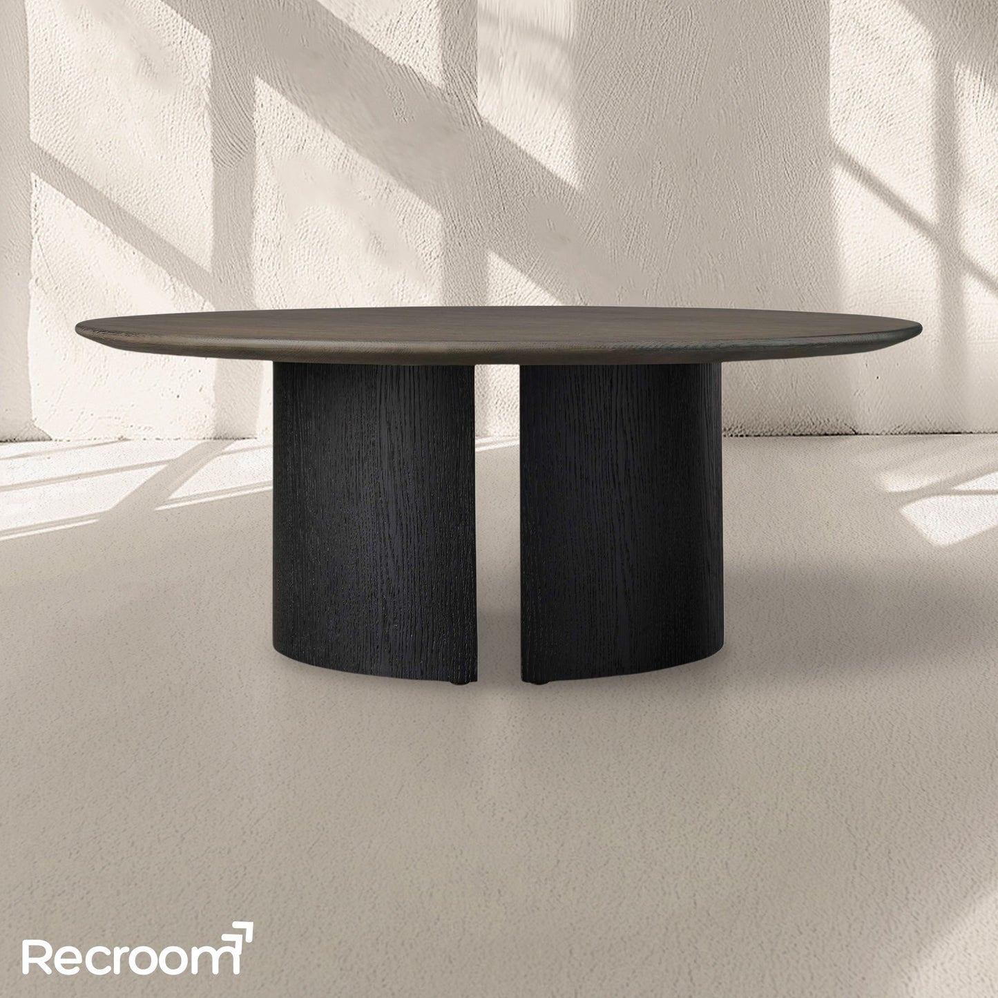 San Germani Round Wood Coffee Table with Dauphine Base