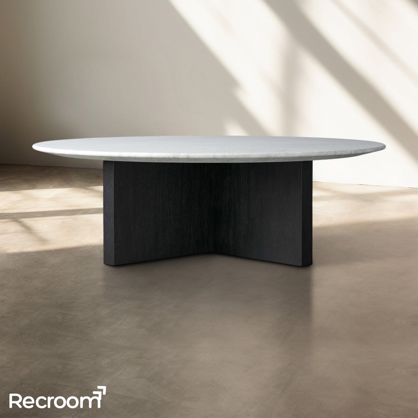 San Germani Round Stone Coffee Table with Clement Base