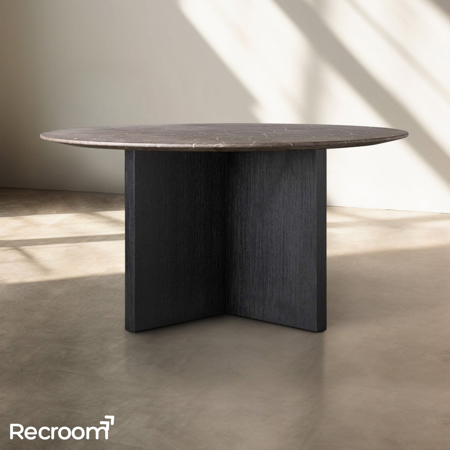 San Germani Round Stone Dining Table with Clement Base