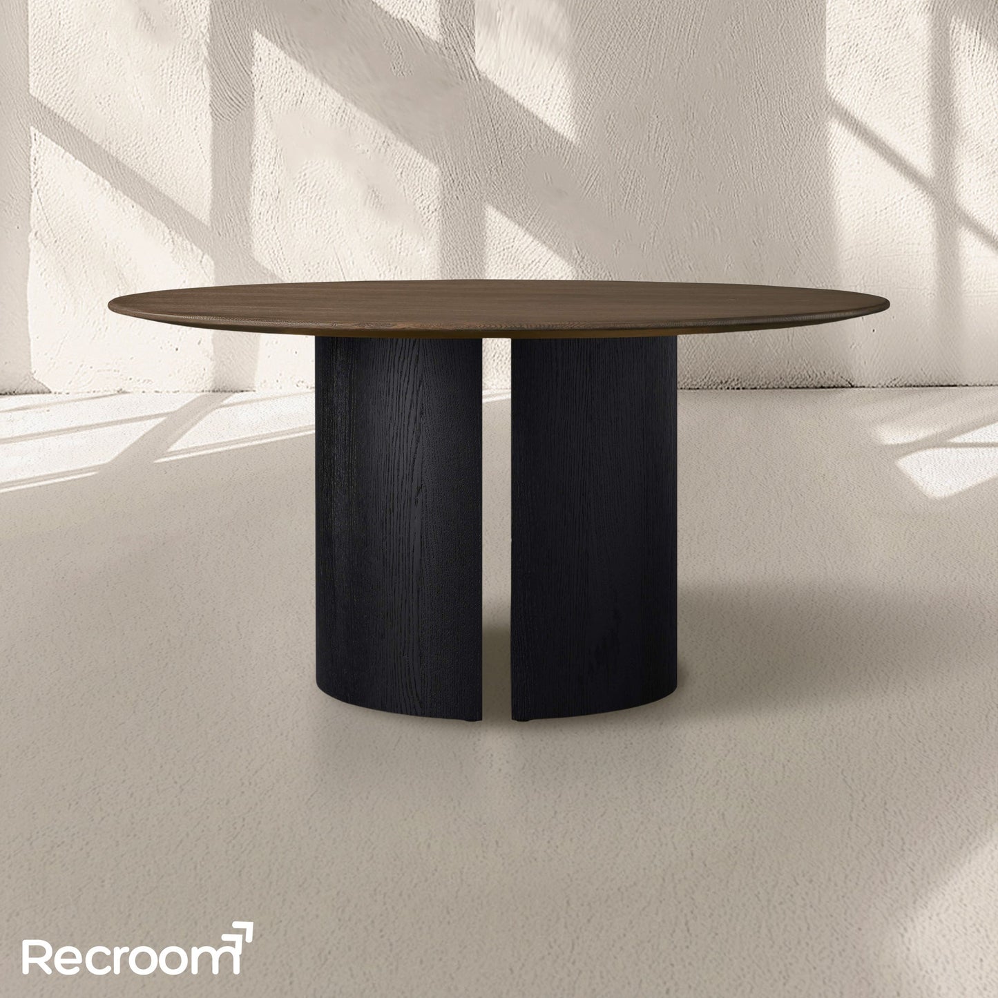 San Germani Round Wood Dining Table with Dauphine Base