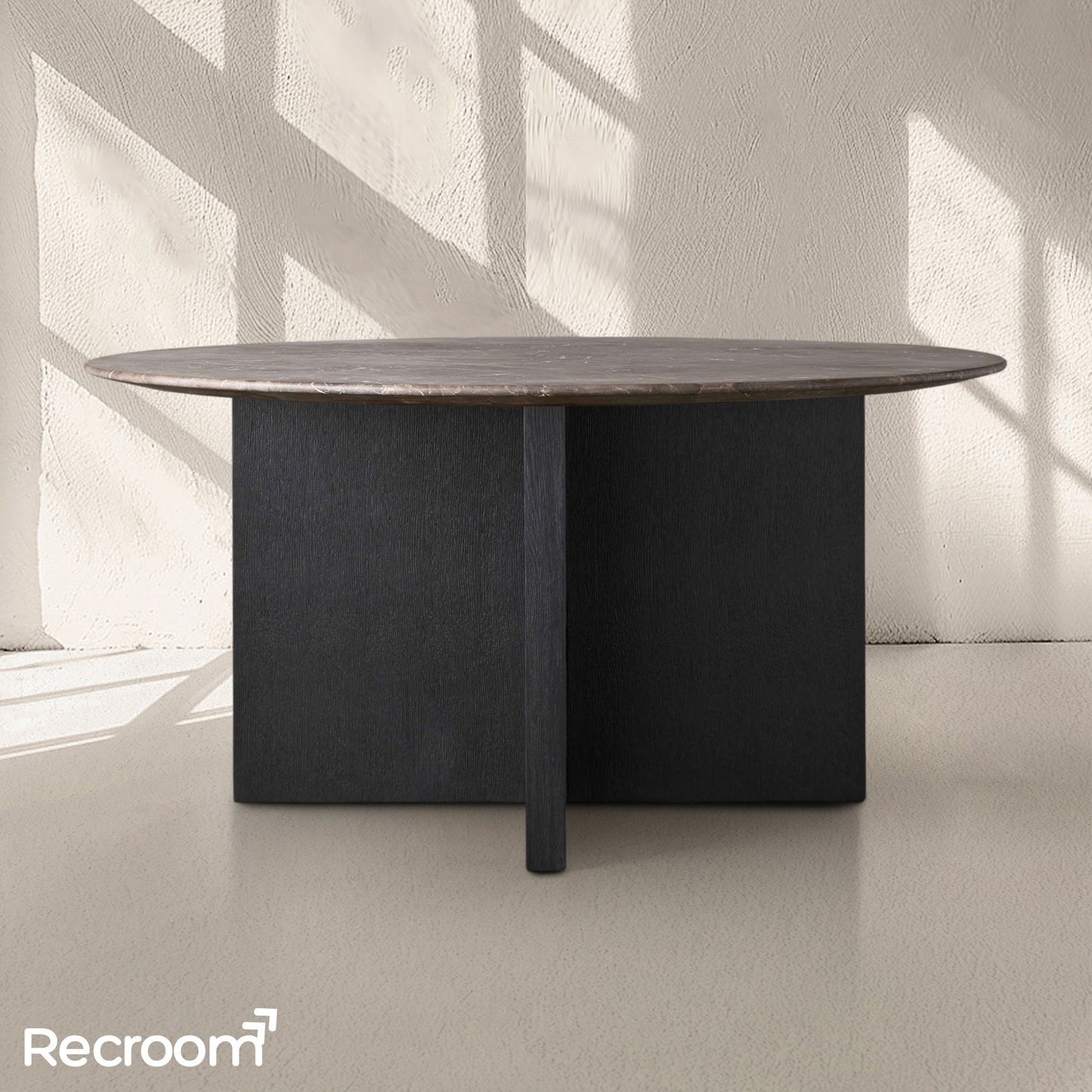 San Germani Round Stone Dining Table with Clement Base