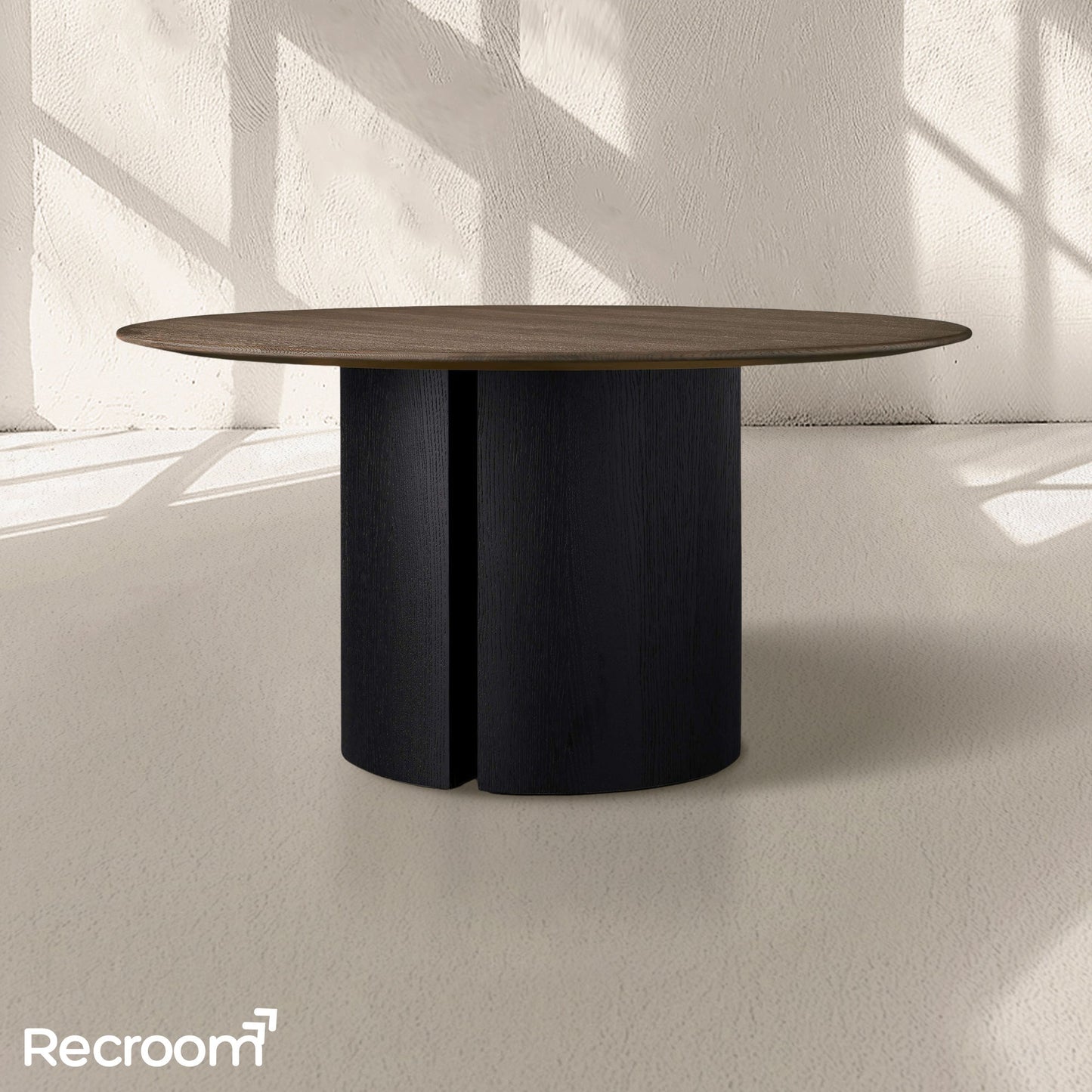 San Germani Round Wood Dining Table with Dauphine Base