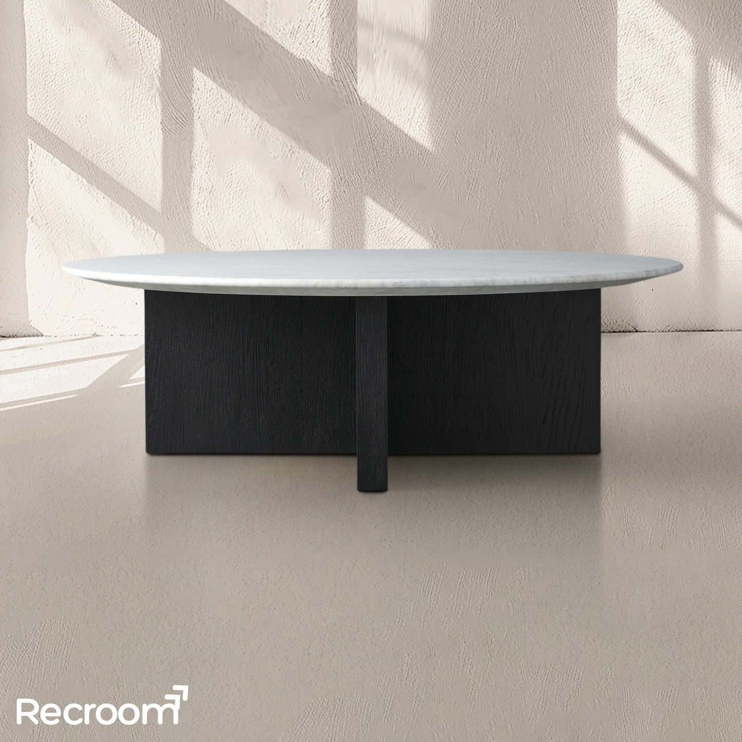 San Germani Round Stone Coffee Table with Clement Base
