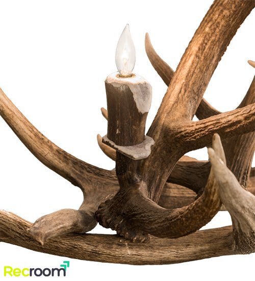 70"  Long Antlers Elk 10 Light Oblong Chandelier
