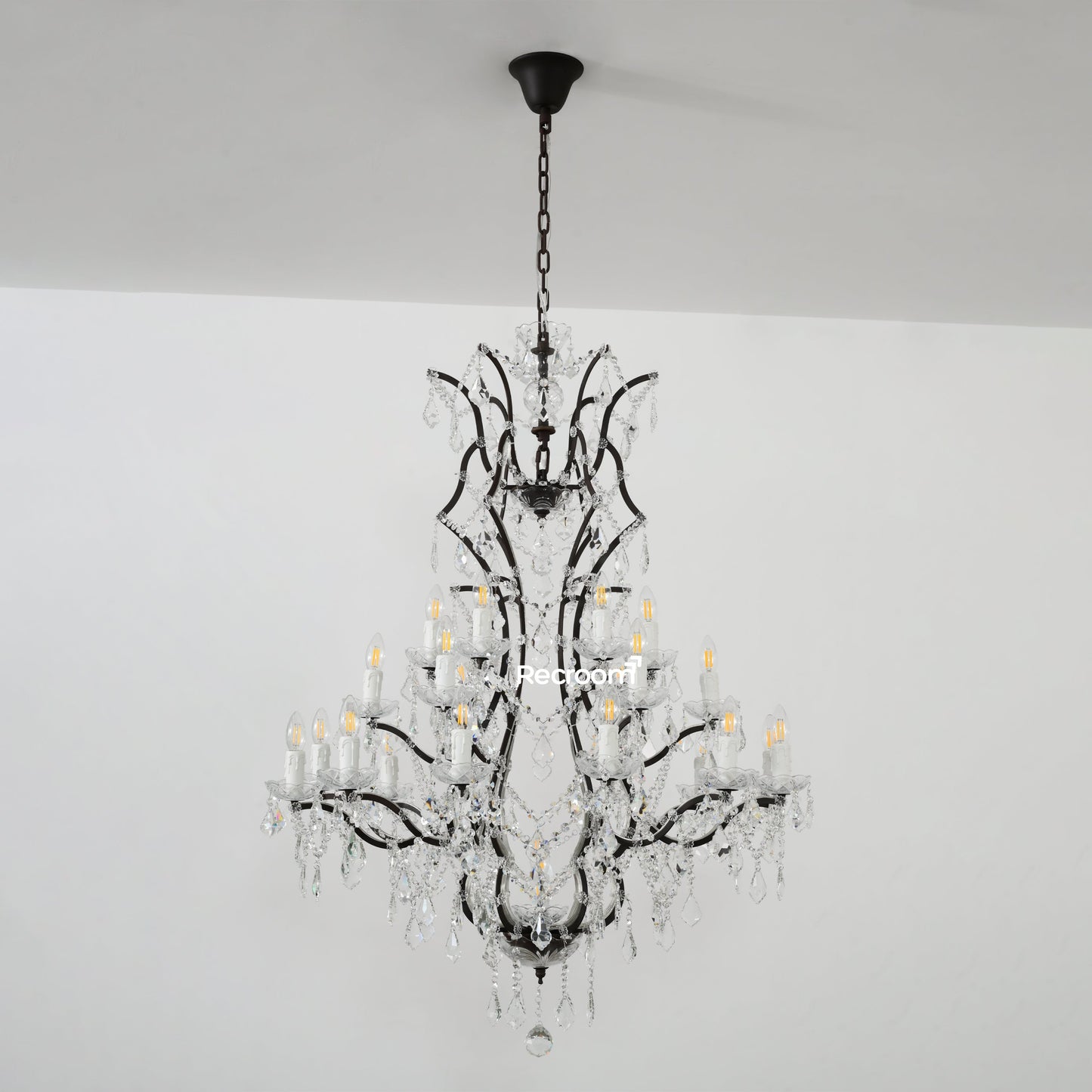 Rococonut Crystal Outdoor Chandelier 40”