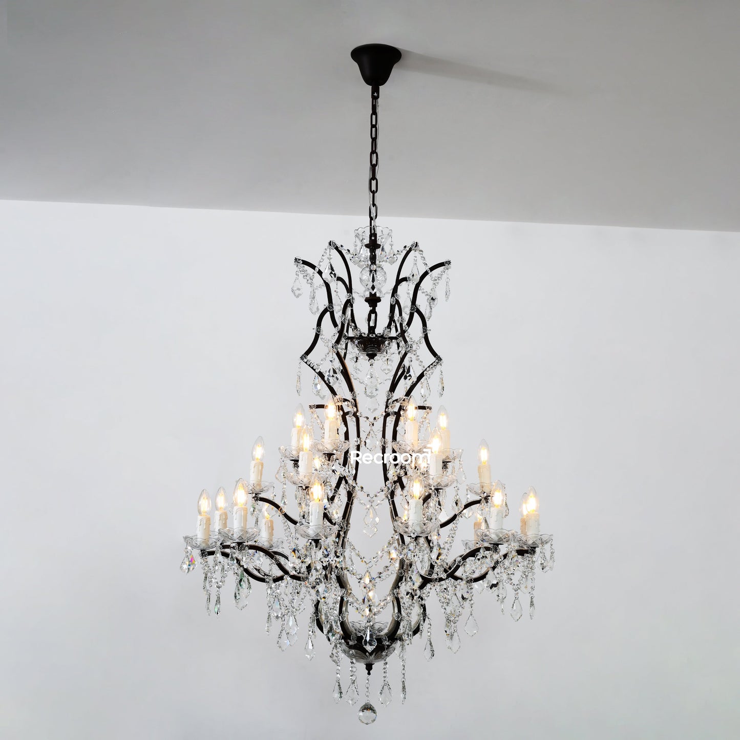 Rococonut Crystal Outdoor Chandelier 40”