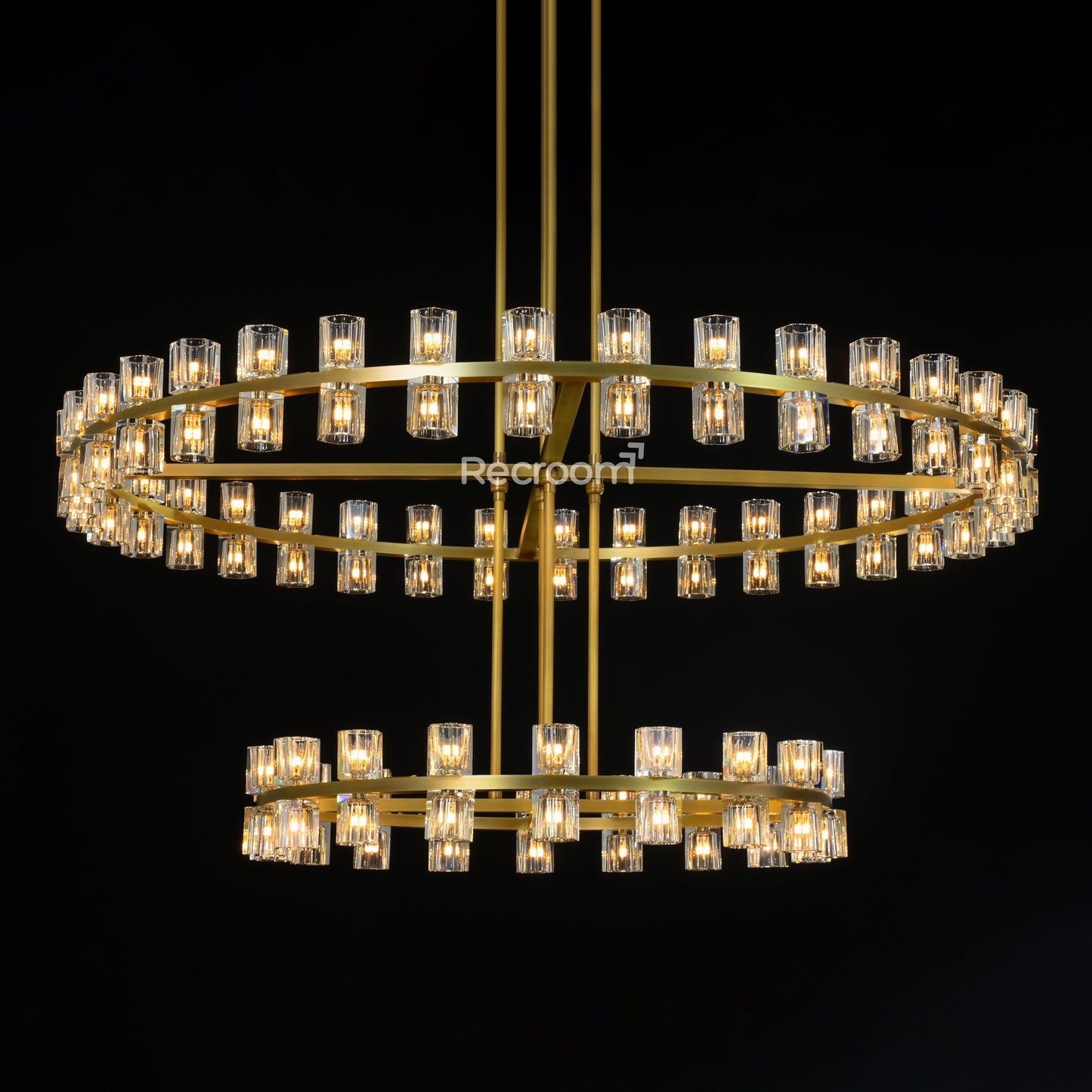 Arcachonest LED Round 2-Tier Chandelier 60"