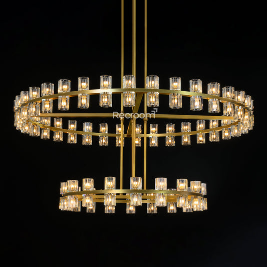 Arcachonest LED Round 2-Tier Chandelier 60"