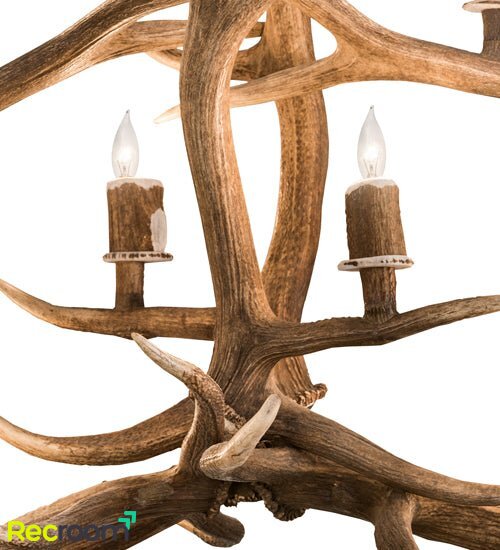 70"  Long Antlers Elk 10 Light Oblong Chandelier