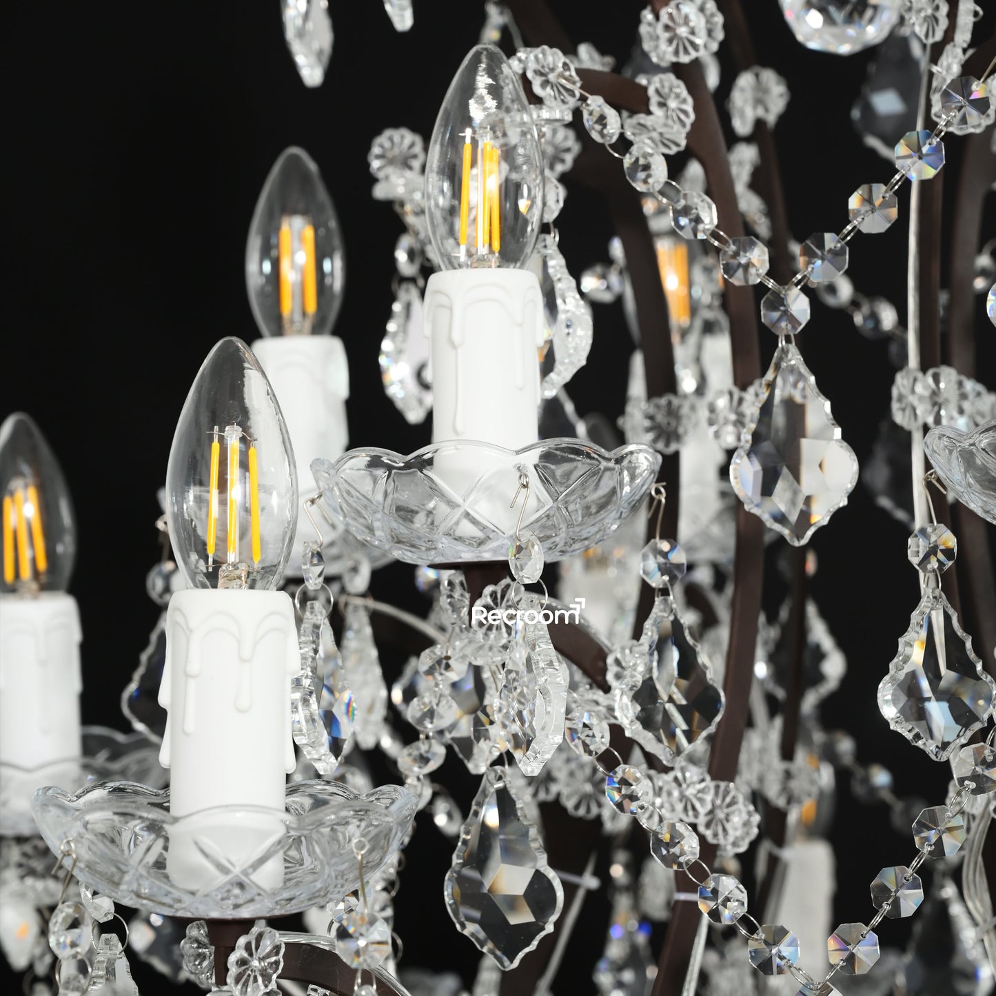 Rococonut Crystal Outdoor Chandelier 40”