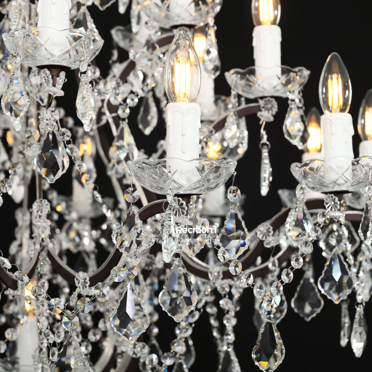 Rococonut Crystal Outdoor Chandelier 40”