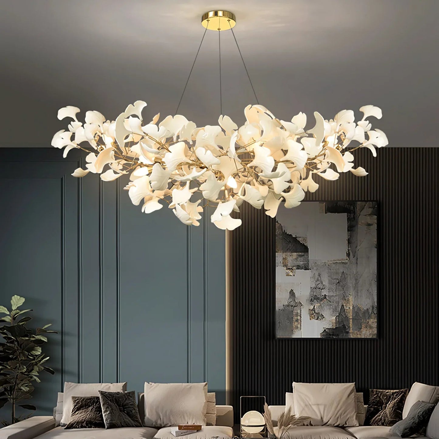 Ceramic Ginkgo B Chandelier