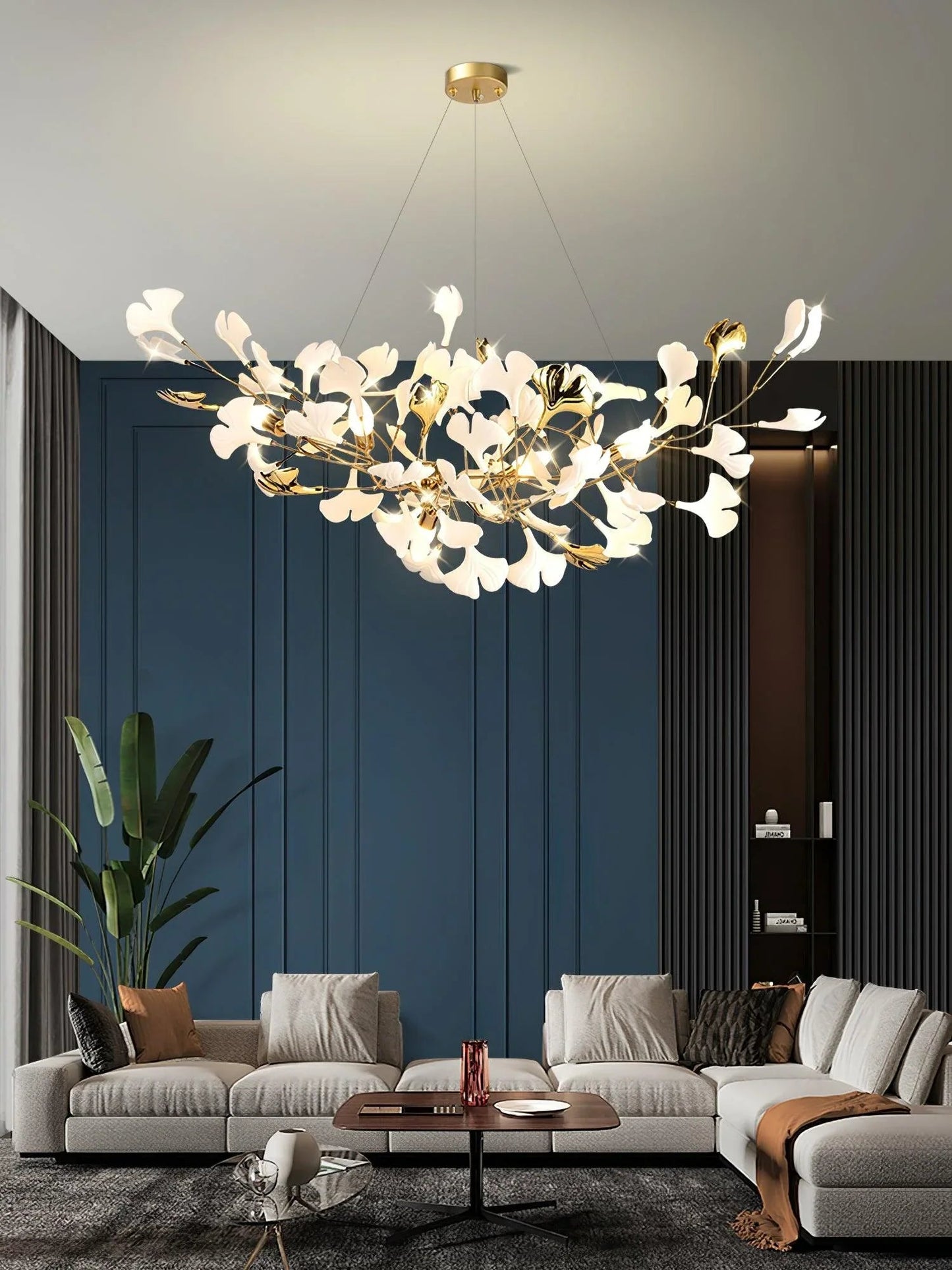 Ceramic Ginkgo B Chandelier