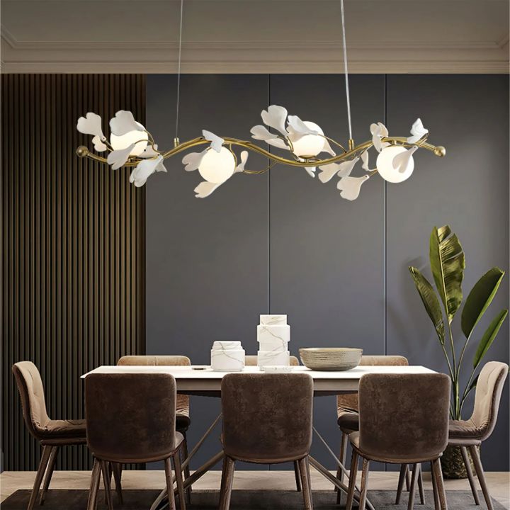 Ceramic Ginkgo Glass Chandelier
