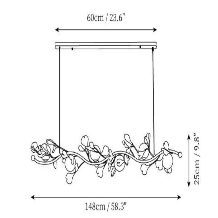 Ceramic Ginkgo Glass Chandelier