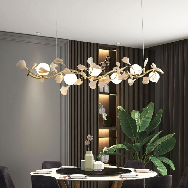 Ceramic Ginkgo Glass Chandelier