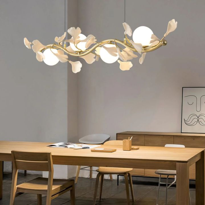 Ceramic Ginkgo Glass Chandelier