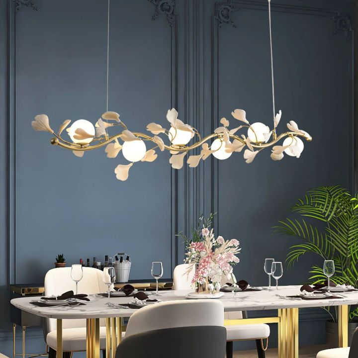 Ceramic Ginkgo Glass Chandelier