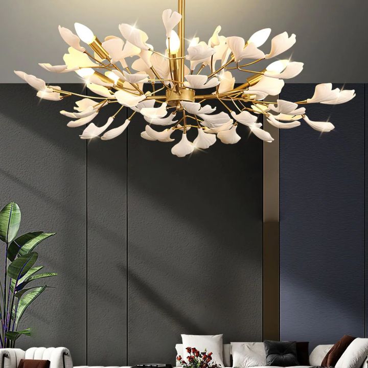 Ceramic Gingko Luxury Chandelier Style A