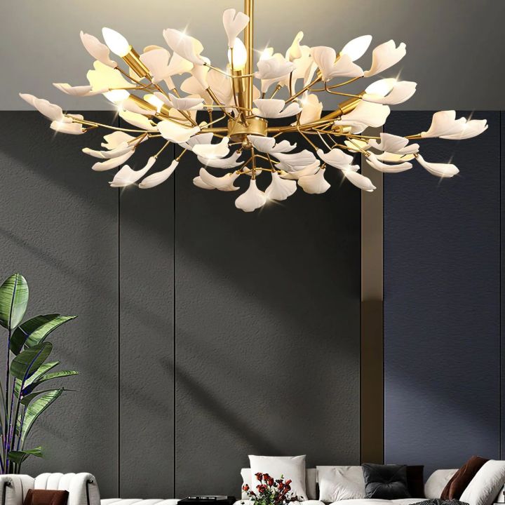 Ceramic Gingko Luxury Chandelier Style A