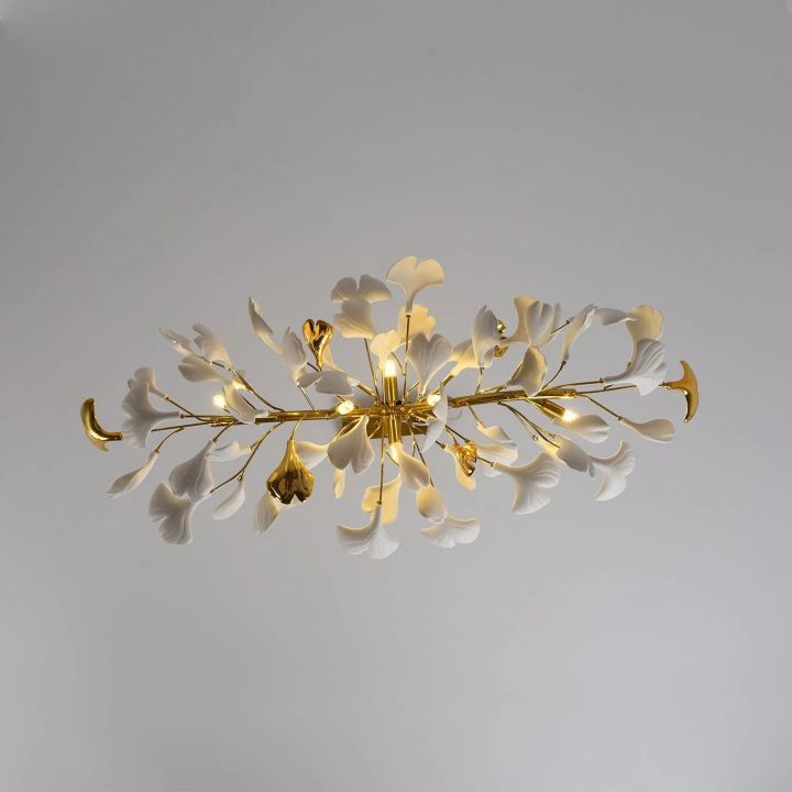 Ceramic Ginkgo Luxury Chandelier Style C