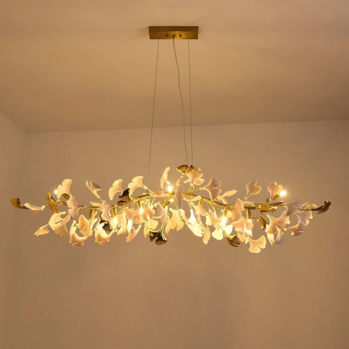 Ceramic Ginkgo Luxury Chandelier Style C