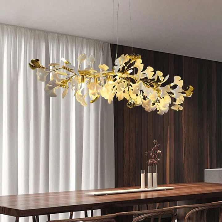 Ceramic Ginkgo Luxury Chandelier Style C