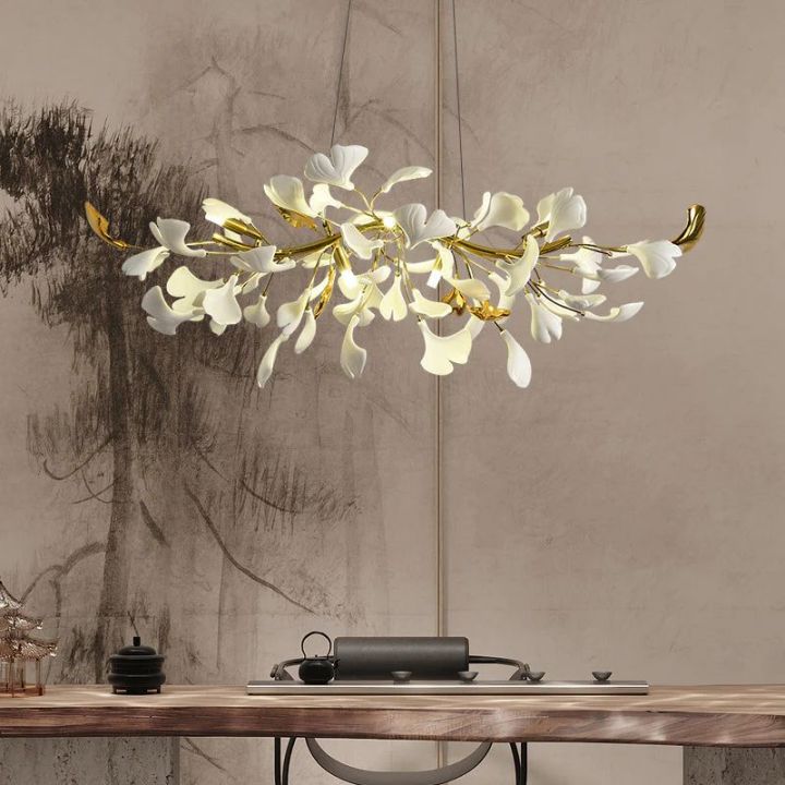Ceramic Ginkgo Luxury Chandelier Style C