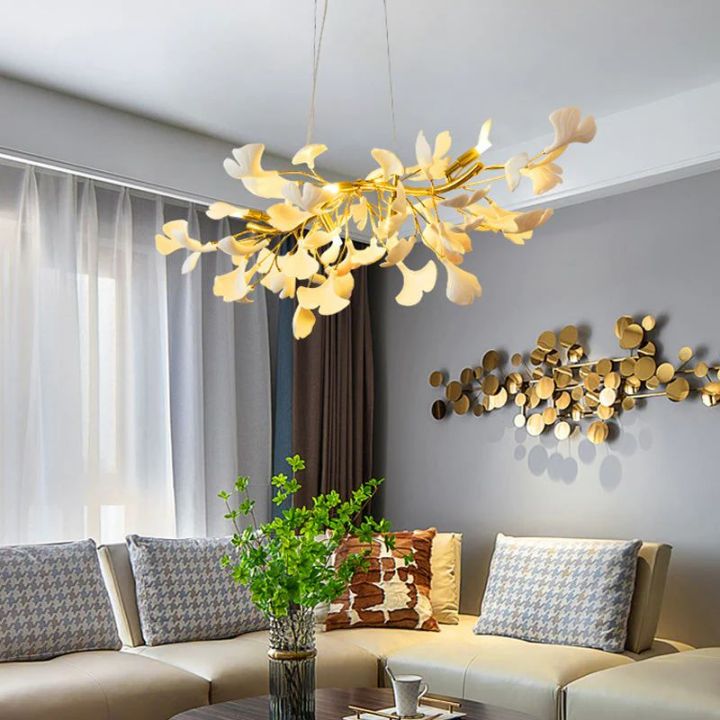 Ceramic Ginkgo Luxury Chandelier Style C