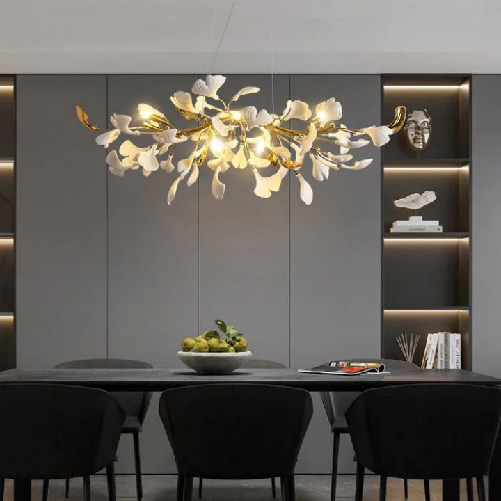 Ceramic Ginkgo Luxury Chandelier Style C