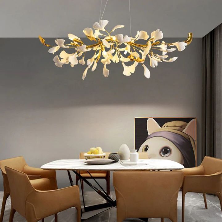 Ceramic Ginkgo Luxury Chandelier Style C