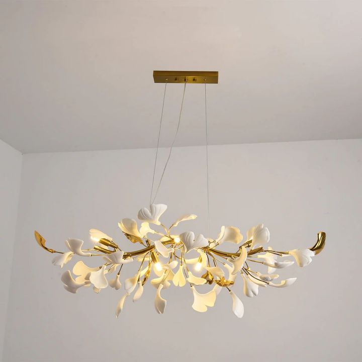 Ceramic Ginkgo Luxury Chandelier Style C