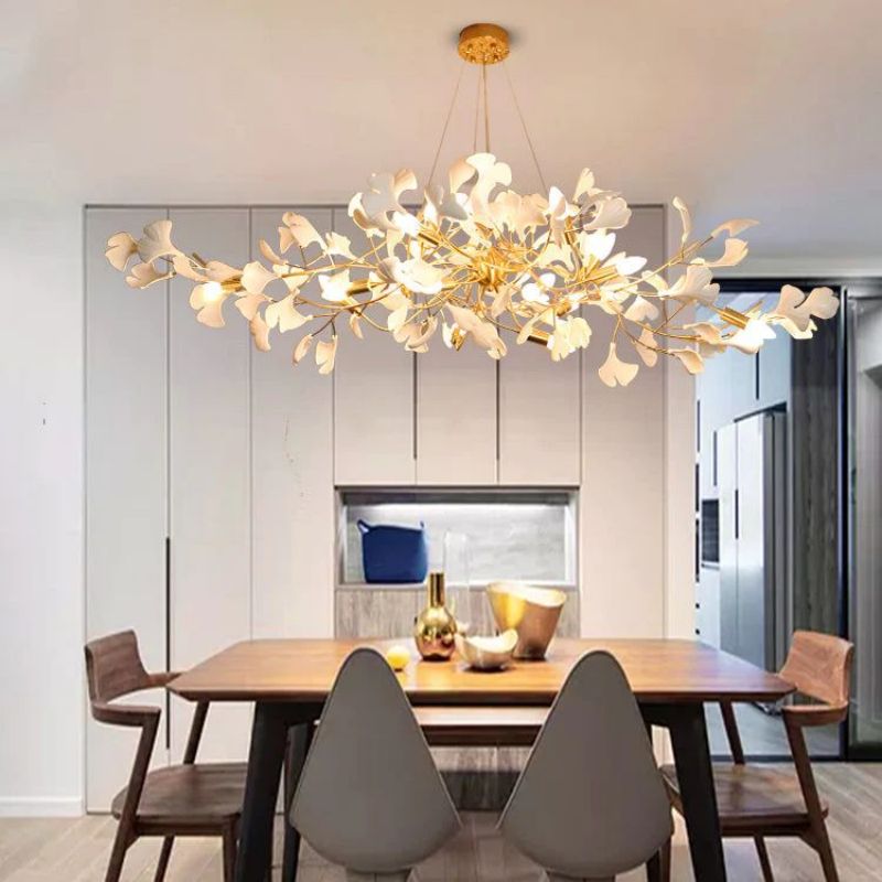 Ceramic Ginkgo Branch Chandelier