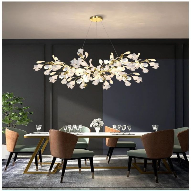Ceramic Ginkgo Branch Chandelier