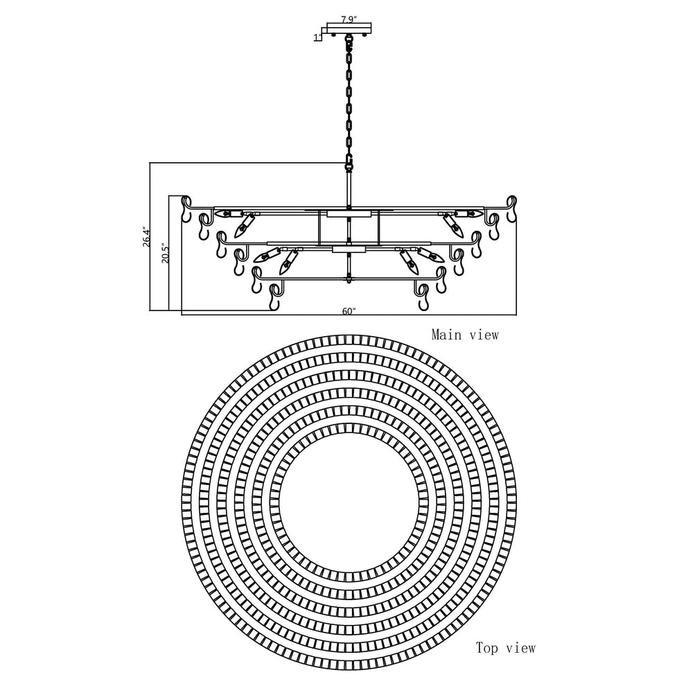 Ghiaccio Round Chandelier36" 48" 60"