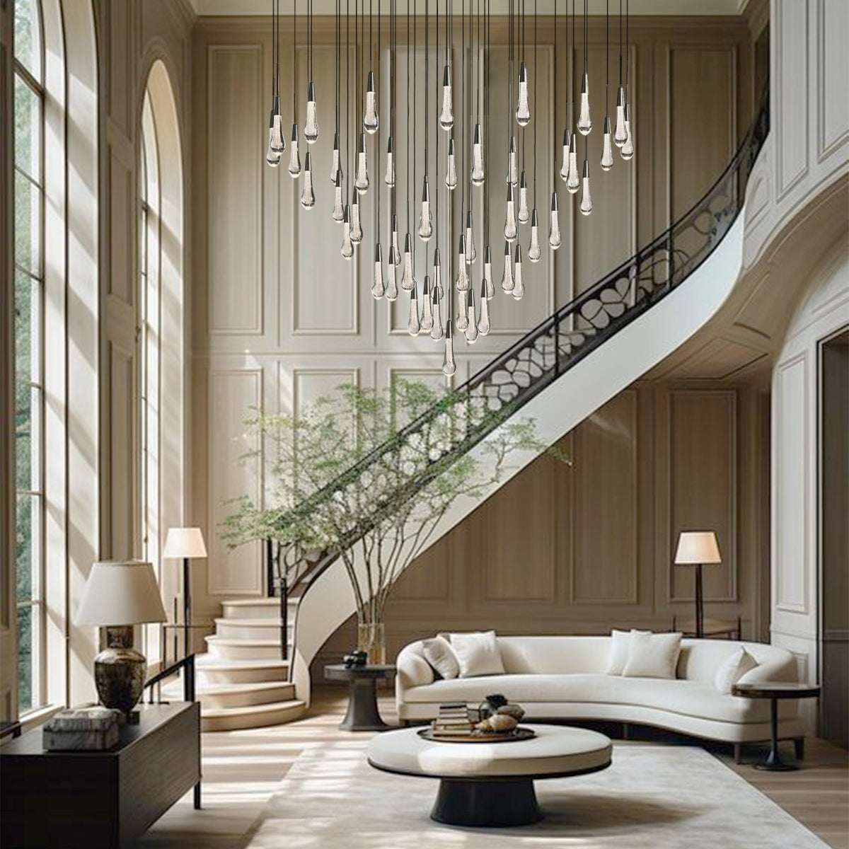 Solitaire Round Chandelier 38"D