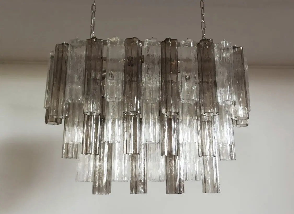 Murano Chandelier – 62 Tubes – Smoked/Transparent