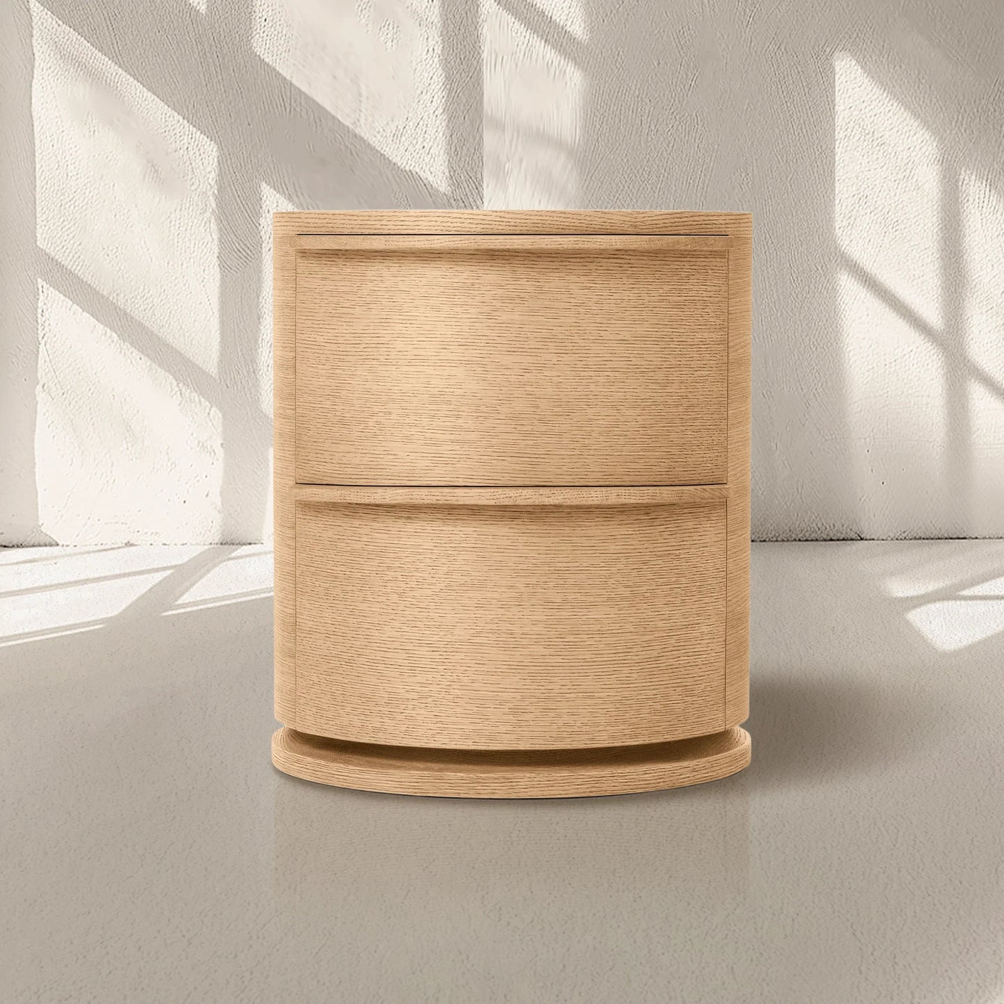 Linet 2-Drawer Round Nightstand