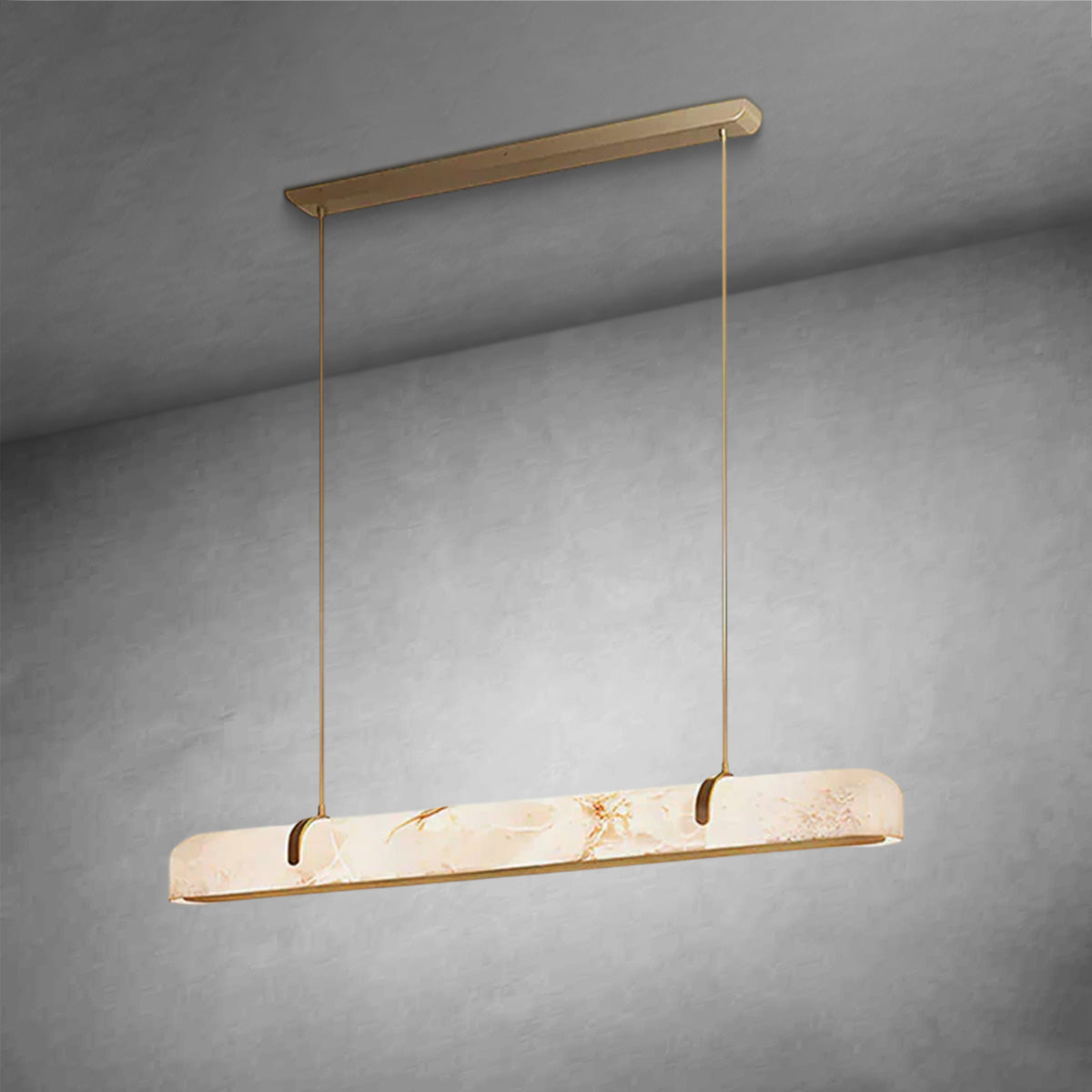 Linear Alabaster Chandelier, Kitchen Island Pendant Light