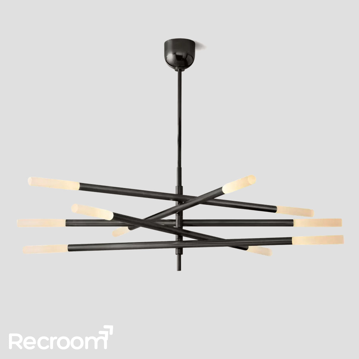 Rusell 10-Light Mobile Etched Rod Chandelier 54"