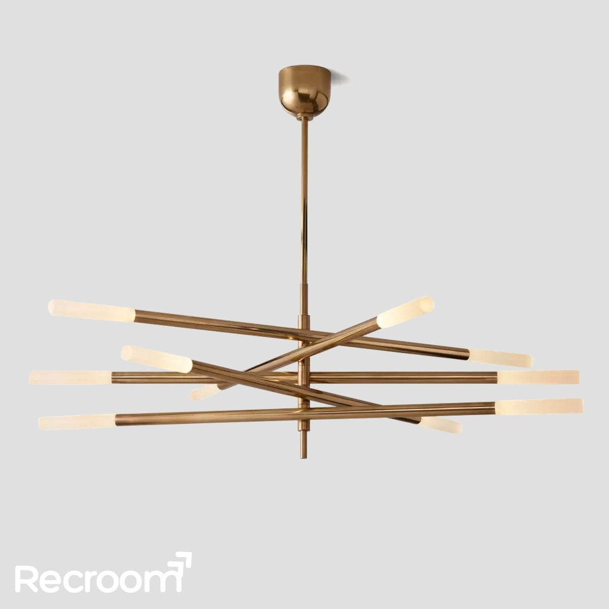 Rusell 10-Light Mobile Etched Rod Chandelier 54"