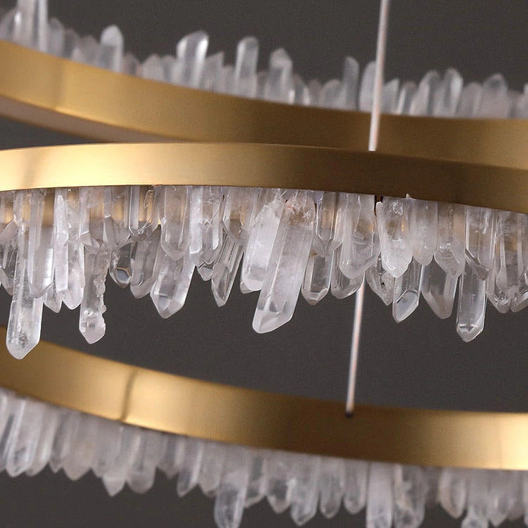 Cervine Minimalistic Crystal Quartz LED Chandelier
