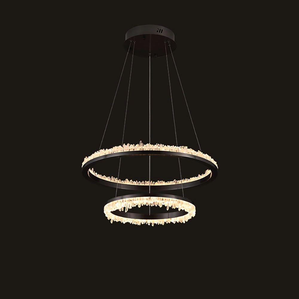 Cervine Minimalistic Crystal Quartz LED Chandelier