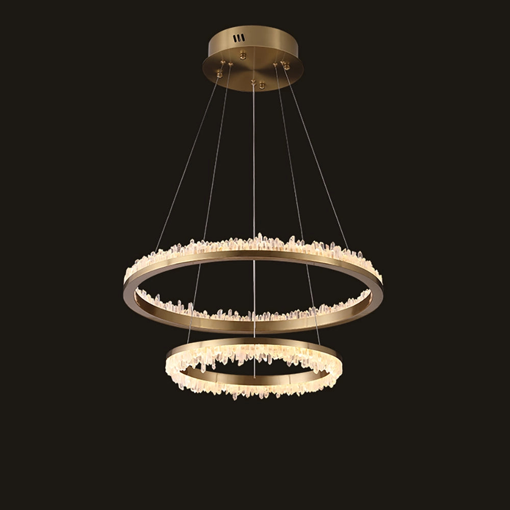 Cervine Minimalistic Crystal Quartz LED Chandelier