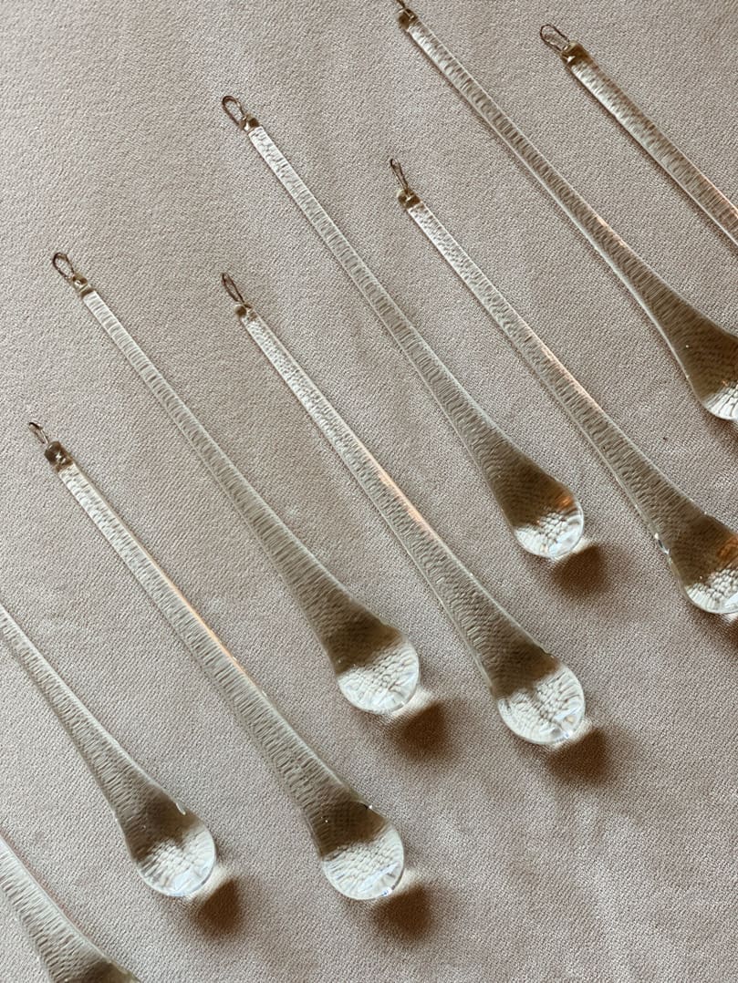 Vintage – Murano chandelier – Teardrop – 68 drops – Clear