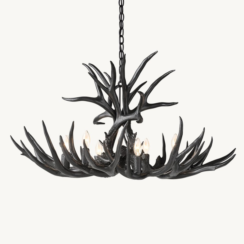 Natural Antler Chandelier 36"