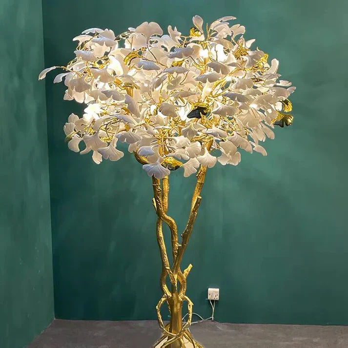 Luxury Creative Ceramic Ginkgo Floor Lamp