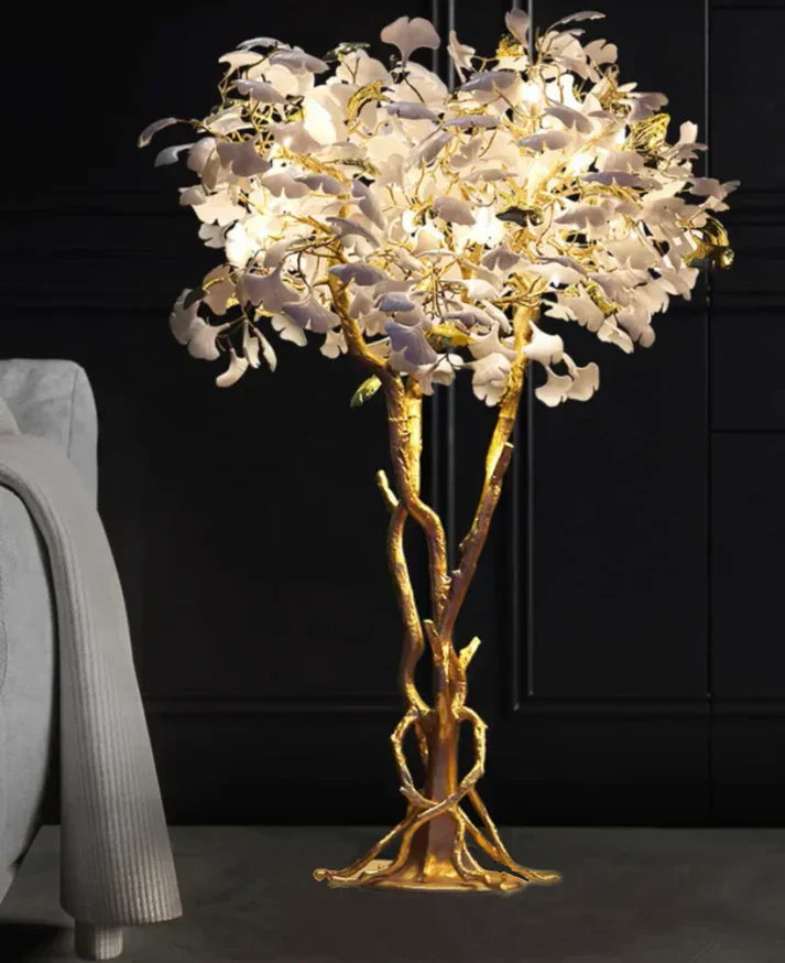 Luxury Creative Ceramic Ginkgo Floor Lamp