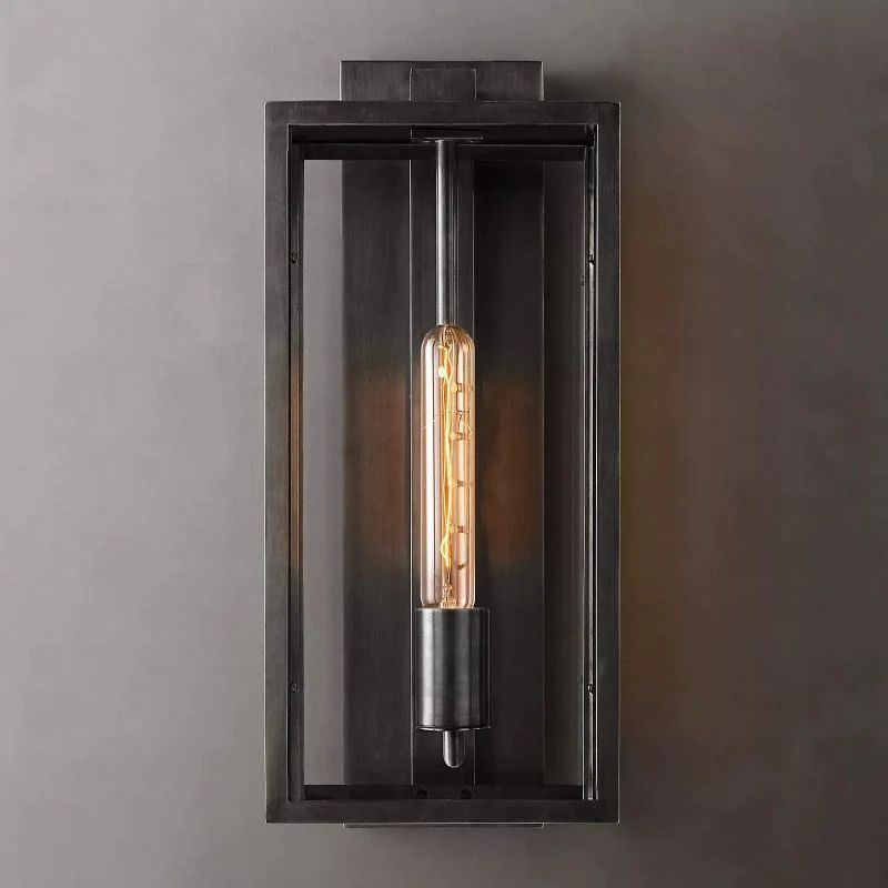 Backman Outdoor Square Lantern Bedroom Wall Sconce 18"